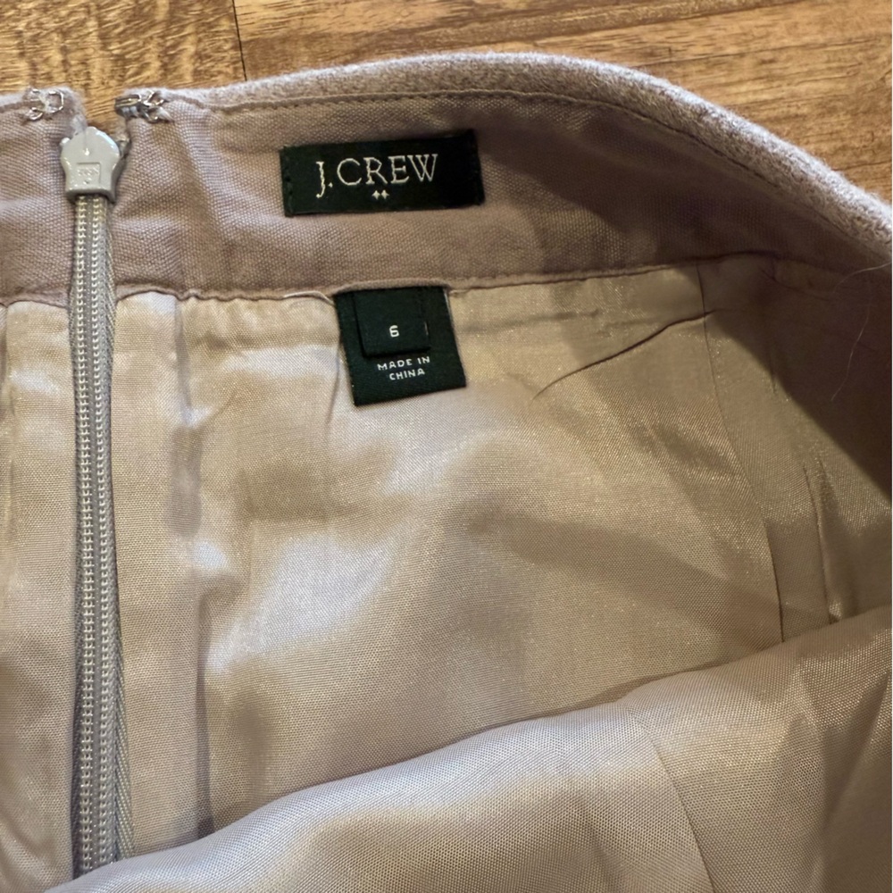 J. CREW Women's Wool Blend A-Line Above Knee Length Beige Skirt Size 6 Winter - Picture 3 of 6